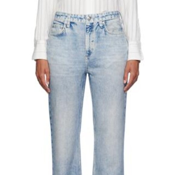 RAG & BONE Blue Miramar Wide-Leg Trousers Size: 25 - Picture 2 of 12